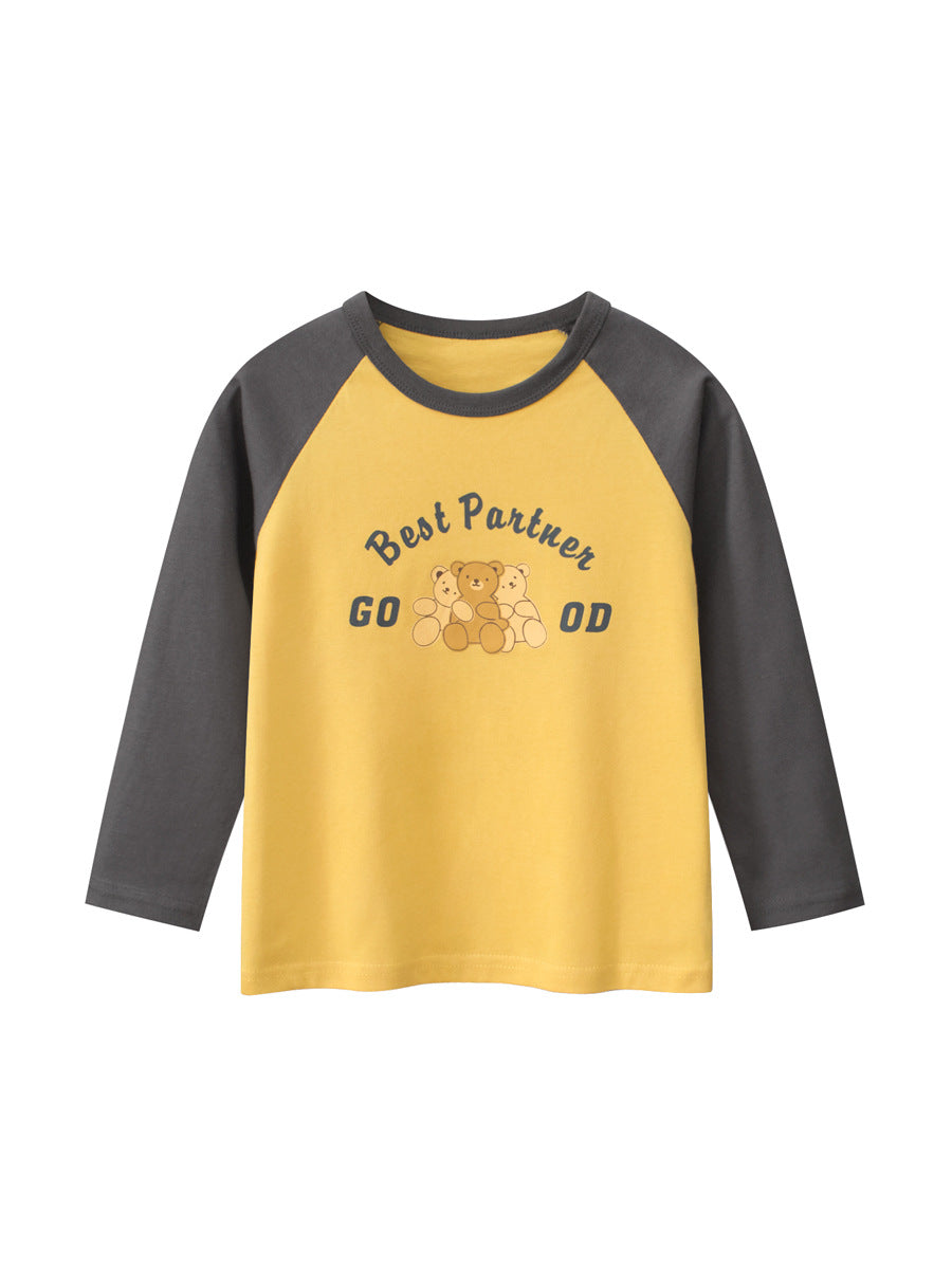 Autumn Arrival Kids Girls Animals Cartoon and Letters Print Crew Neck Long Sleeves Pullover Sweatshirt, MyKids-USA®, Baby & Toddler Outerwear, MyKids-USA - Size/Age - 90 (12-24M) - Color - Yellow - - - TR2408160949-B