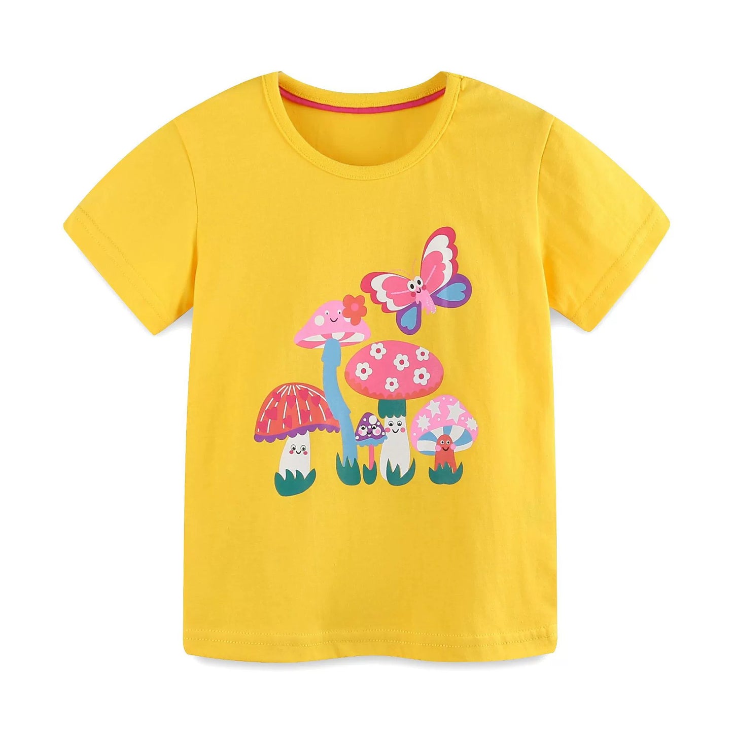 Summer Baby Kids Cute Butterfly and Flowers Cartoon Pattern T-shirt Clothing Set for Girls, MyKids-USA®, T-Shirts, MyKids-USA - - - - - - -