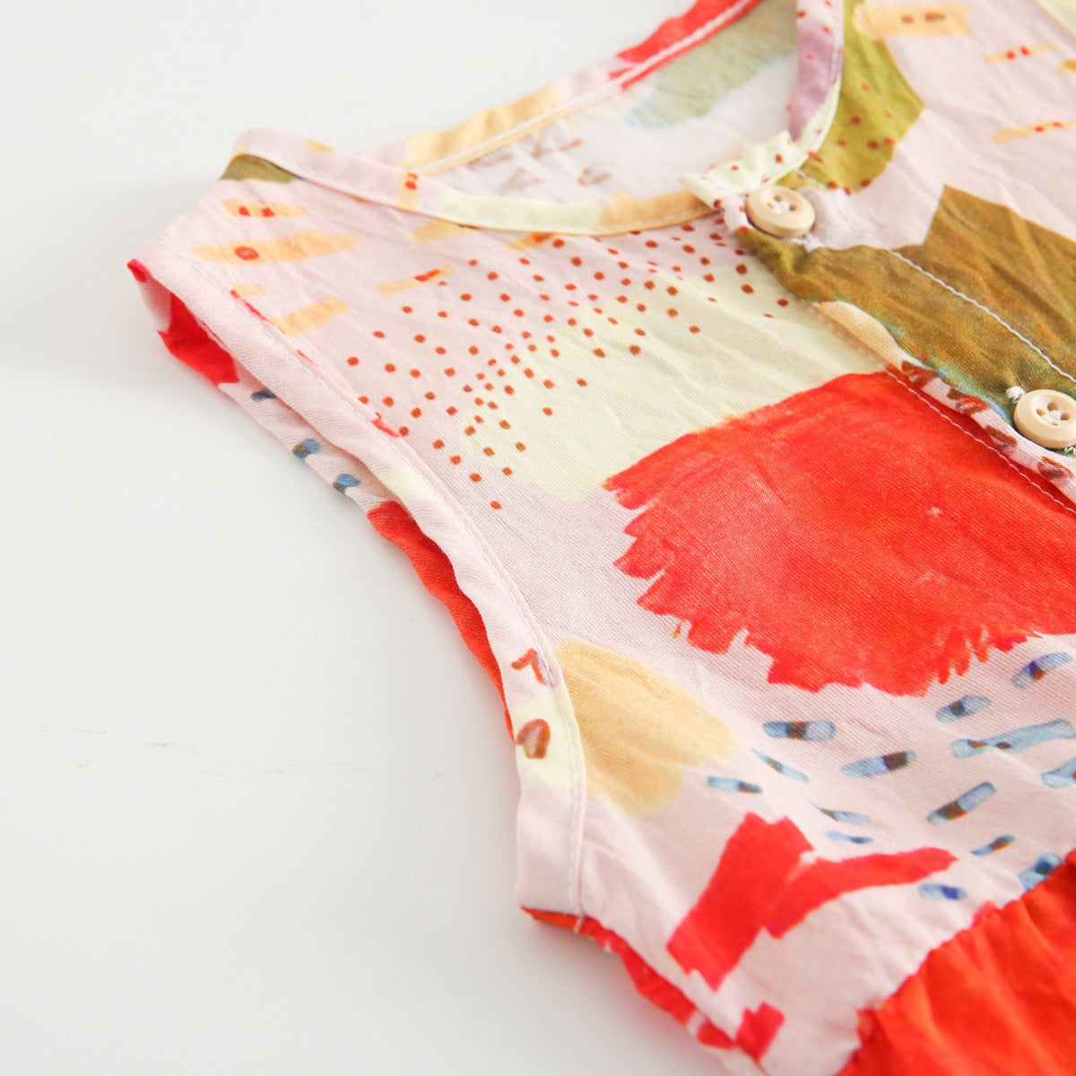 Summer Baby Girls Arrival Colorful Pattern Sleeveless V Neck Rompers, MyKids-USA®, Baby One-Pieces, MyKids-USA - - - - - - -