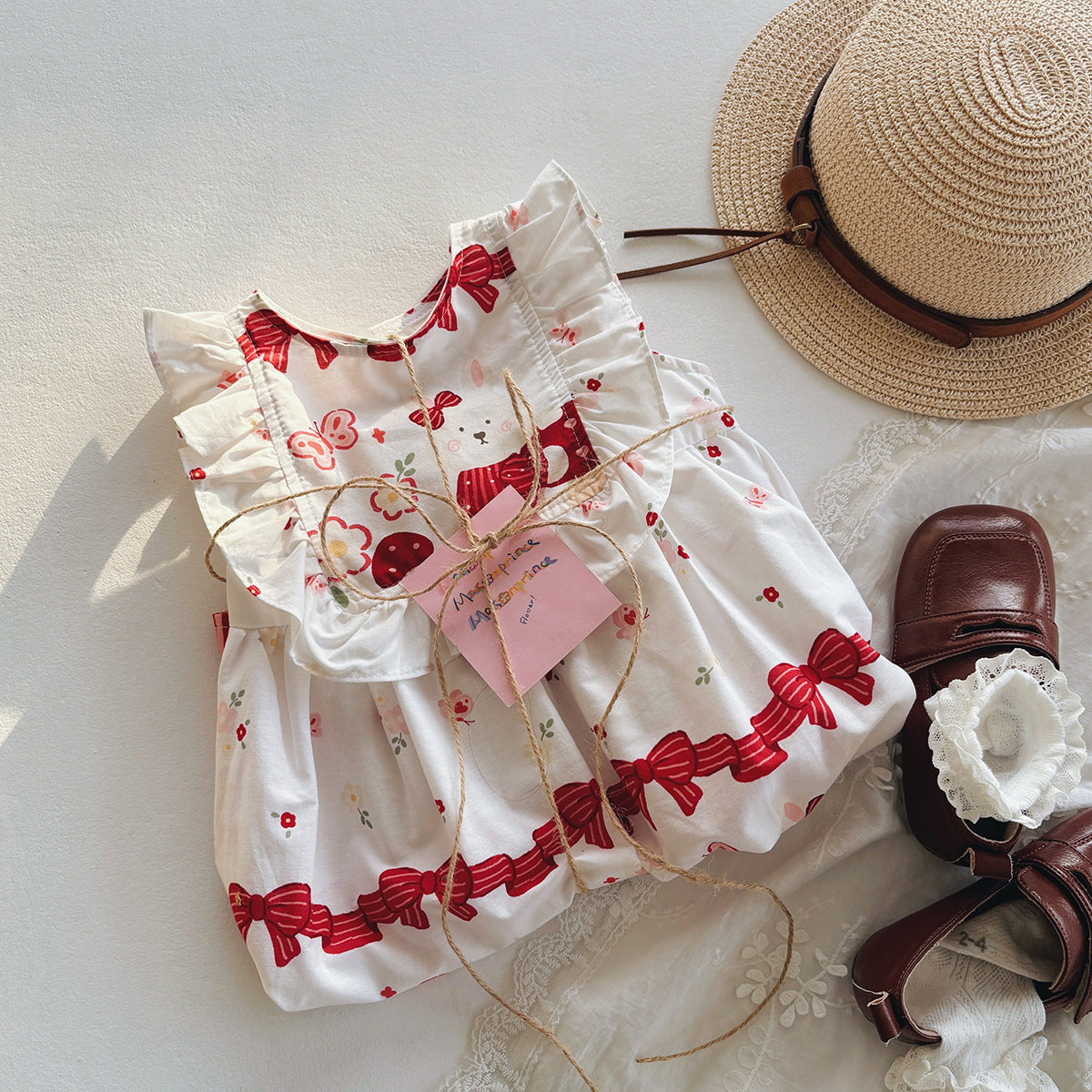 Summer Arrival Baby Kids Girls Sleeveless Rabbit Cartoon Pattern Dress, MyKids-USA®, Baby & Toddler Dresses, MyKids-USA - - - - - - -