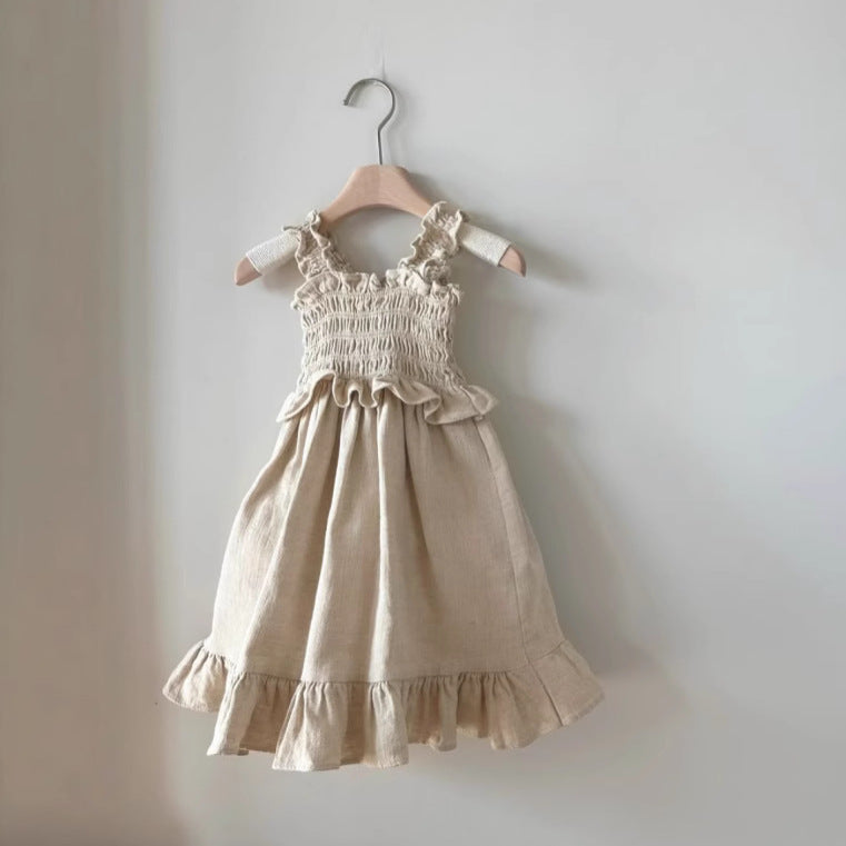 Summer Hot Selling Baby Kids Girls Sleeveless Pleated Design Princess Dress, MyKids-USA®, Baby & Toddler Dresses, MyKids-USA - Size/Age - 73 (6-9M) - Color - Khaki - - - TR2505212310-B