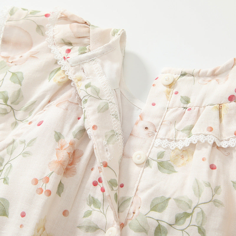 Summer Arrival Baby Girls Fly Sleeves Cute Floral Pattern Onesies, MyKids-USA®, Baby One-Pieces, MyKids-USA - - - - - - -