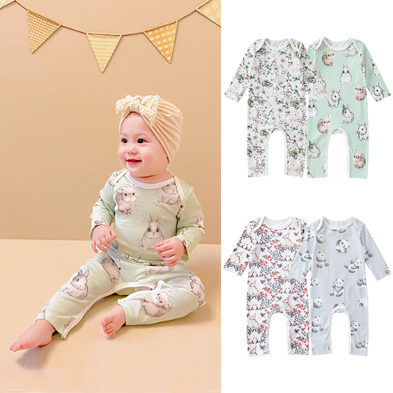 Cartoon Graphic Long Sleeve Outgoing Rompers, MyKids-USA®, Baby One-Pieces, MyKids-USA - - - - - - -