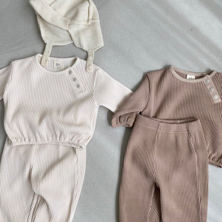 Spring and Autumn Kids Unisex Simple Solid Color Long Sleeves Top and Pants Knitted Clothing Set, MyKids-USA®, Baby & Toddler Outfits, MyKids-USA - - - - - - -