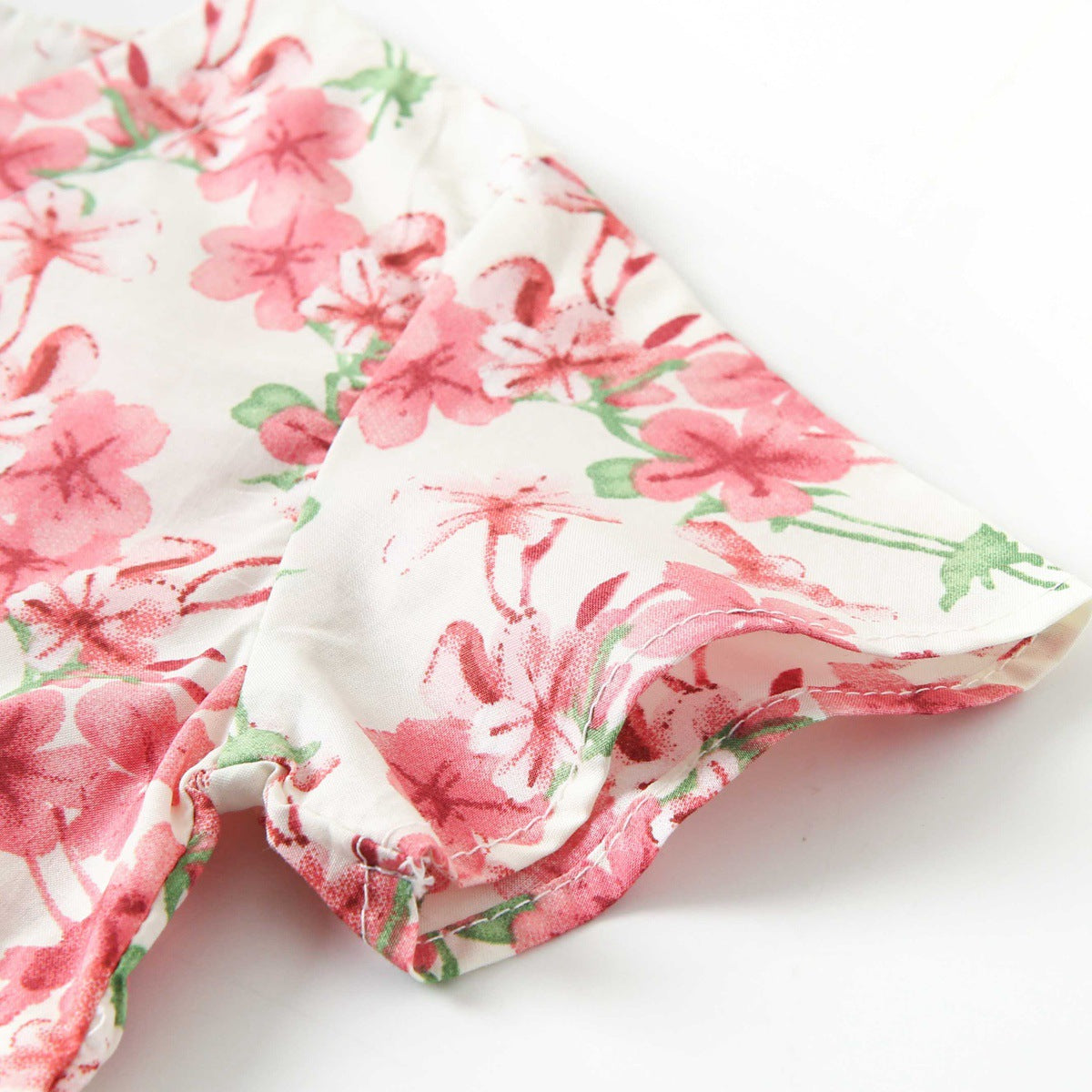 Summer Arrival Baby Girls Elegant Floral Pattern Short Sleeves V Neck Dress, MyKids-USA®, Baby & Toddler Dresses, MyKids-USA - - - - - - -