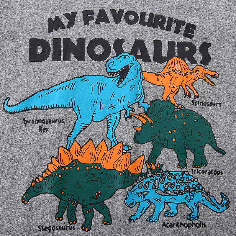 Summer Boys’ Dinosaurs Animals Cartoon Pattern T-shirt in European and American Style, MyKids-USA®, Baby & Toddler Tops, MyKids-USA - - - - - - -