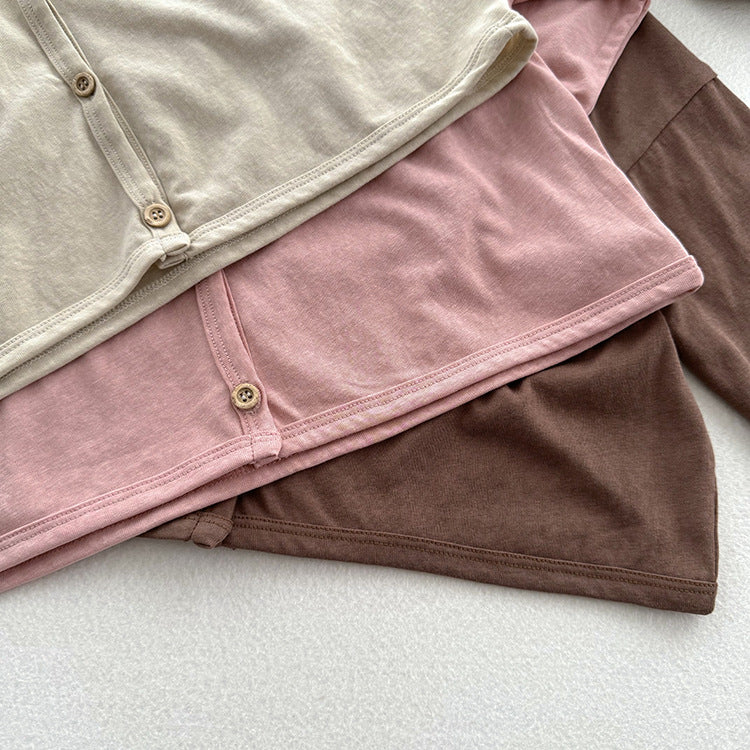 Spring And Summer Kids Unisex Minimalist And Versatile Single Breasted Children’s Thin Cardigan Shirt, MyKids-USA®, Baby & Toddler Outerwear, MyKids-USA - - - - - - -