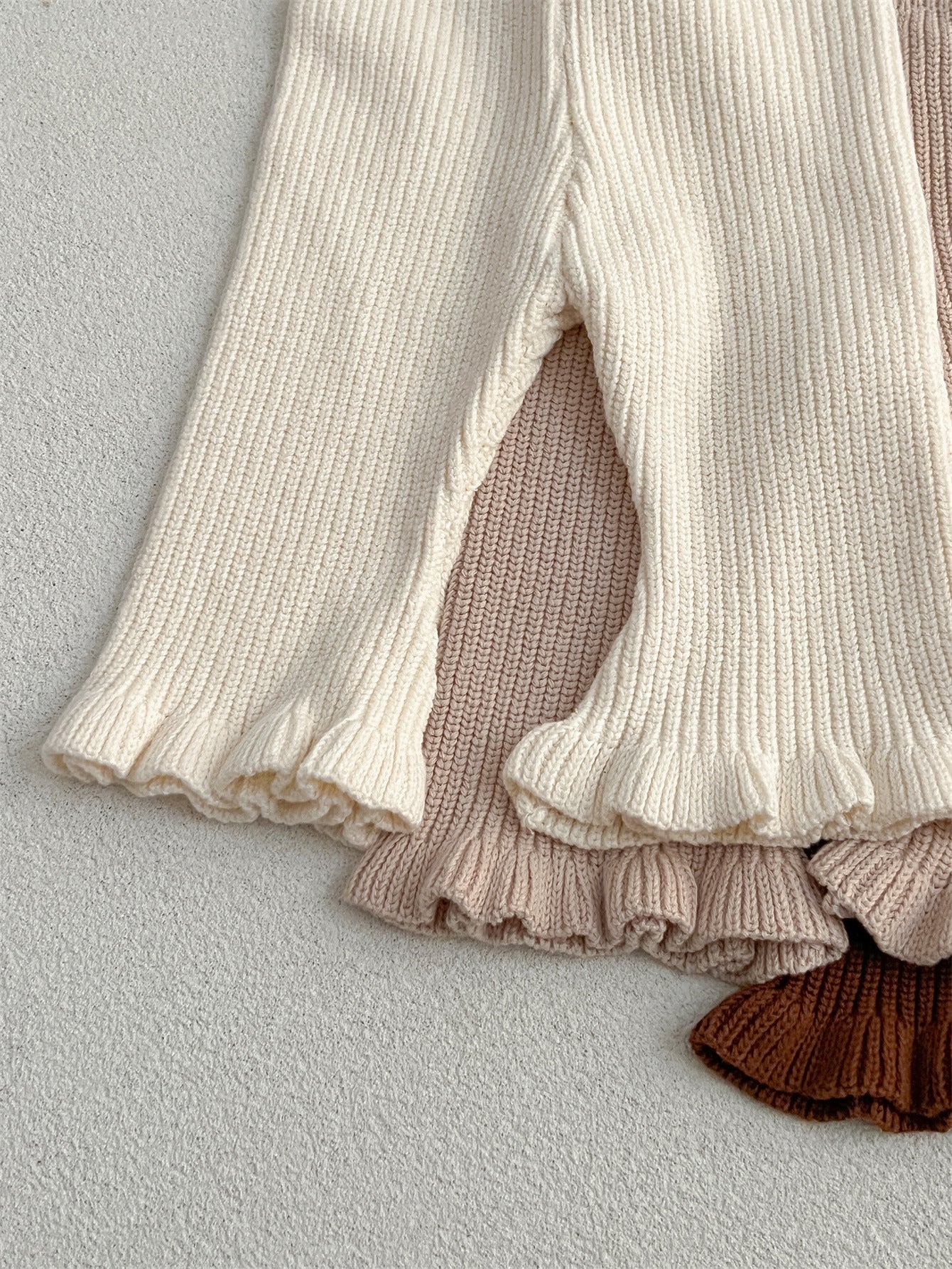 Spring Baby Girls Elastic Flared Knit Floral Lace Pants, MyKids-USA®, Baby & Toddler Bottoms, MyKids-USA - - - - - - -