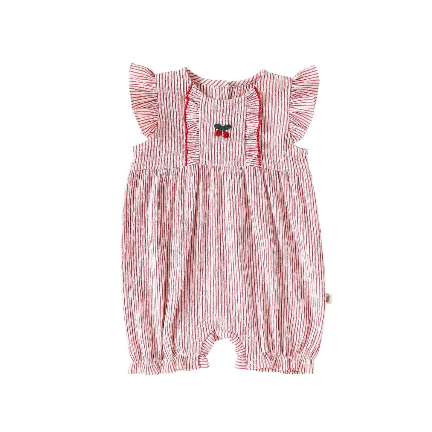 Summer Arrival Baby Girls Sleeveless Cute Cherry Pattern Striped Rompers, MyKids-USA®, Baby One-Pieces, MyKids-USA - Size/Age - 66 (3-6M) - Color - Pink - - - TR2503141621-B