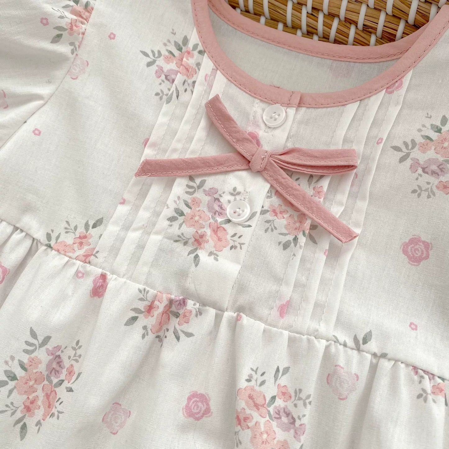 Summer Arrival Baby Girls Cute Short Sleeves Crew Neck Floral Print Onesies, MyKids-USA®, Baby One-Pieces, MyKids-USA - - - - - - -