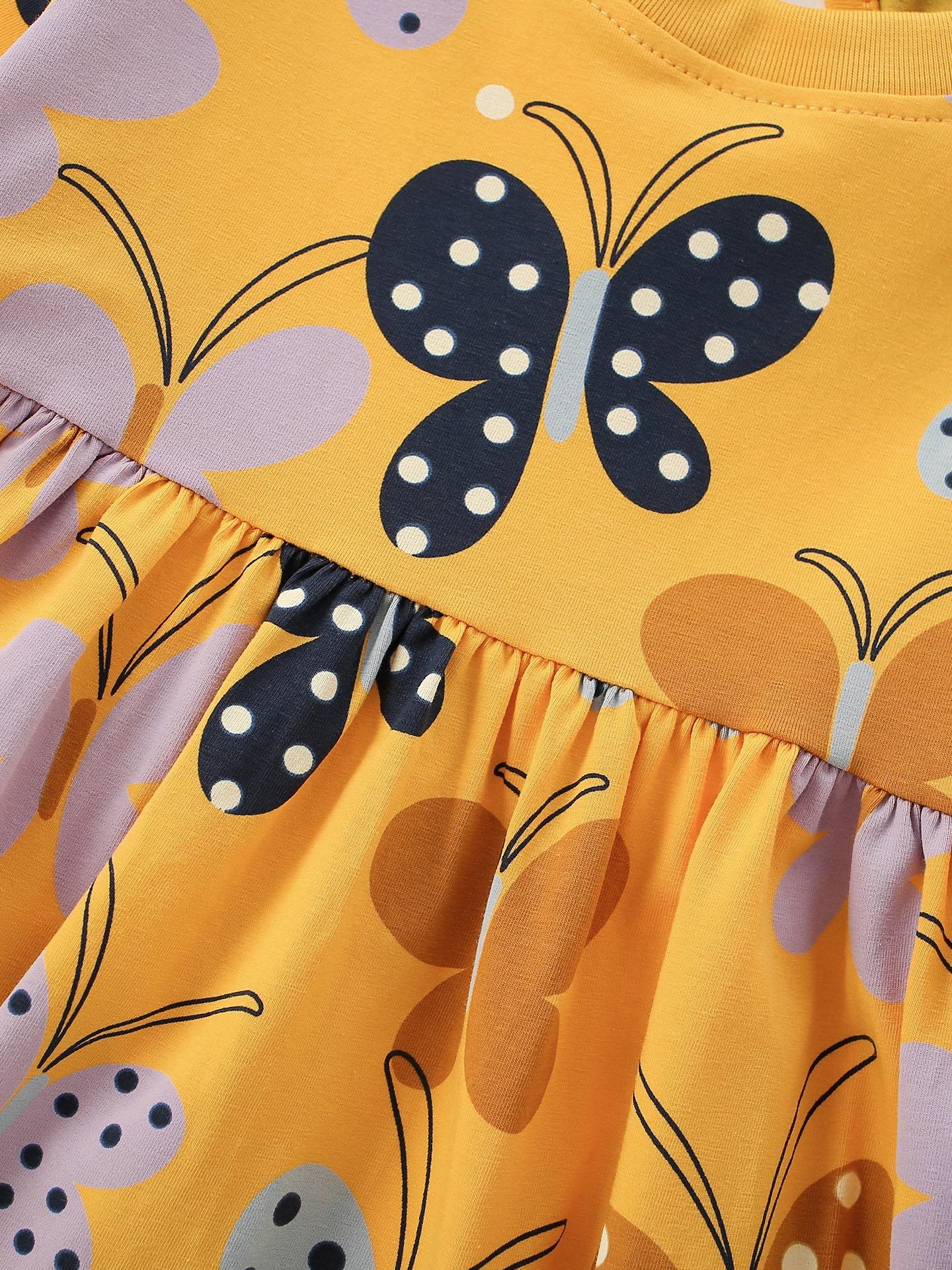 MyKids-USA® Autumn Arrival Baby Kids Girls Butterfly Pattern Long Sleeves Dress