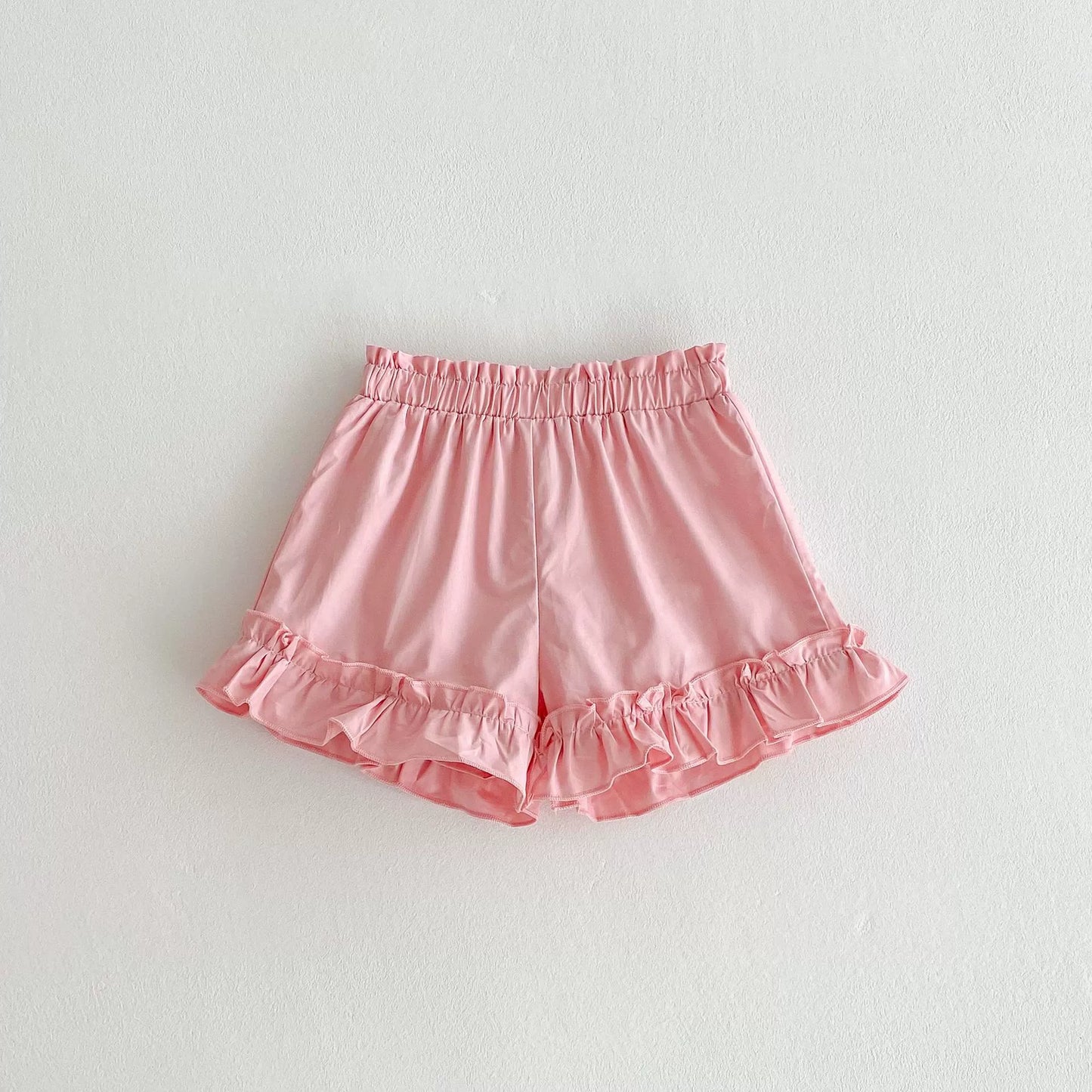 Summer Arrival Kids Girls Cotton Casual Style Ruffle Design Shorts, MyKids-USA®, Shorts, MyKids-USA - Size/Age - 100 (2-3Y) - Color - Pink - - - TR2506142034-B