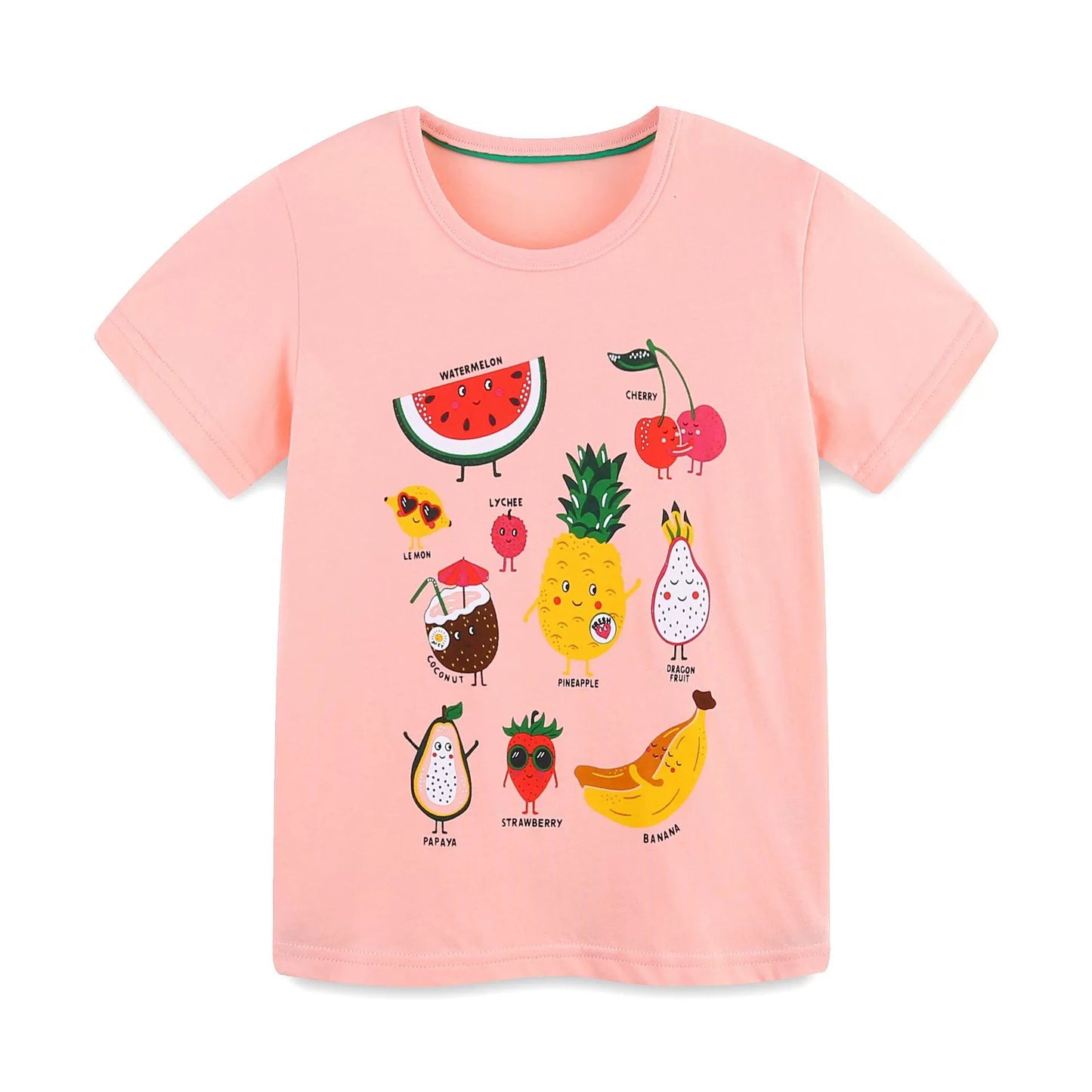 Summer Baby Kids Cute Food and Fruits Cartoon Pattern T-shirt Clothing Set for Girls, MyKids-USA®, Baby & Toddler Tops, MyKids-USA - - - - - - -