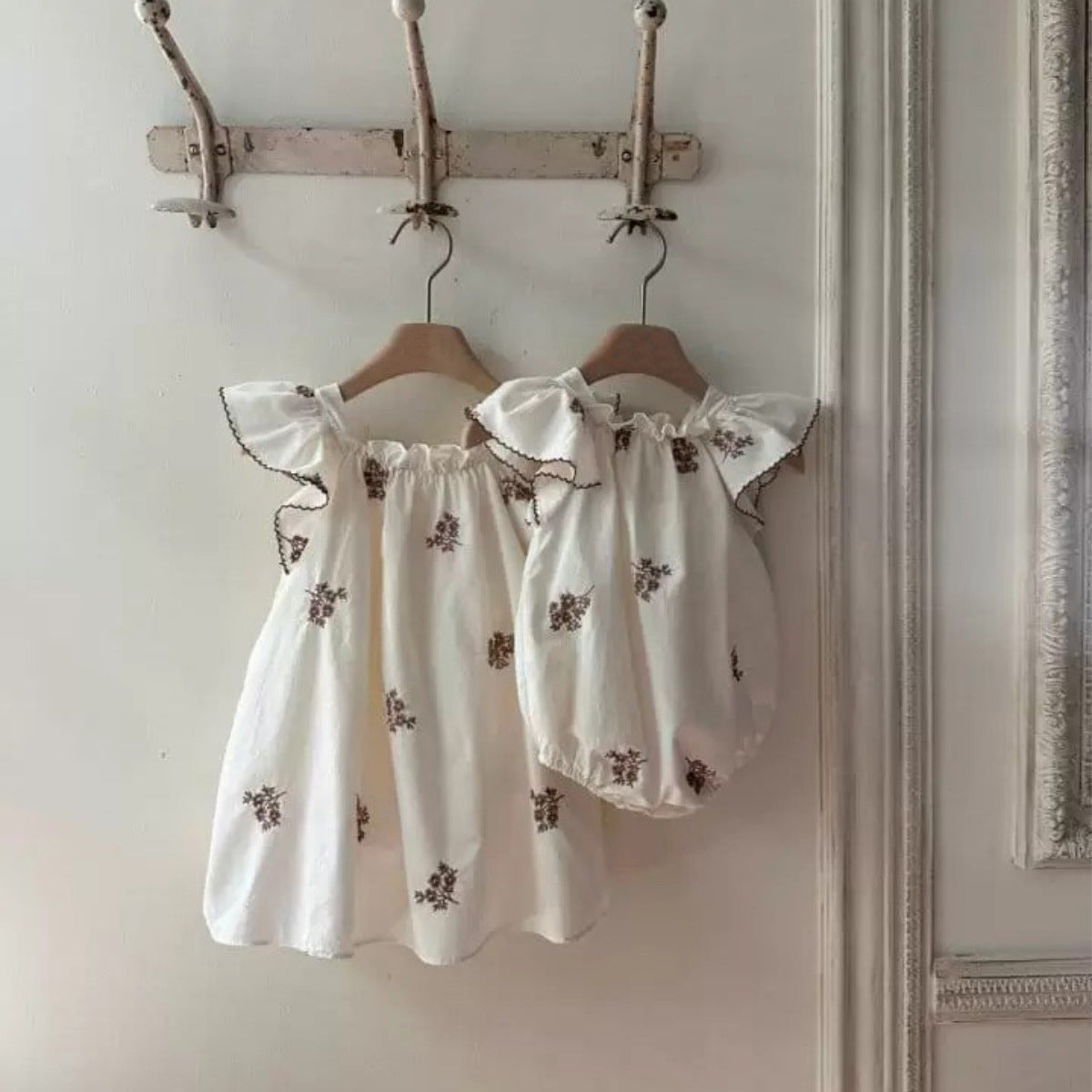 Summer Hot Selling Baby Kids Girls Fly Sleeves Flowers Pattern Embroidered Princess Onesies, MyKids-USA®, Baby One-Pieces, MyKids-USA - - - - - - -