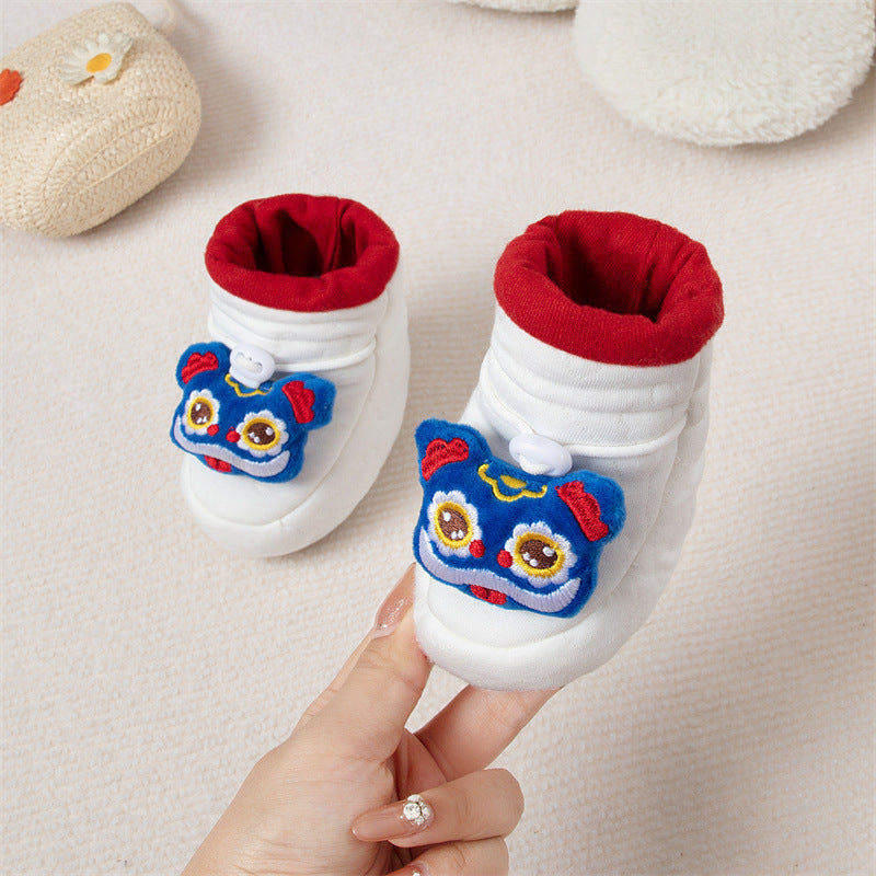 Winter Hot Selling Baby Animals Cartoon Pattern Thicken Cotton-padded Fleece-lined Warm Shoes, MyKids-USA®, Baby & Toddler Shoes, MyKids-USA - Size/Age - insole length 12.00 cm - Color - White - - - TR2412122323-B