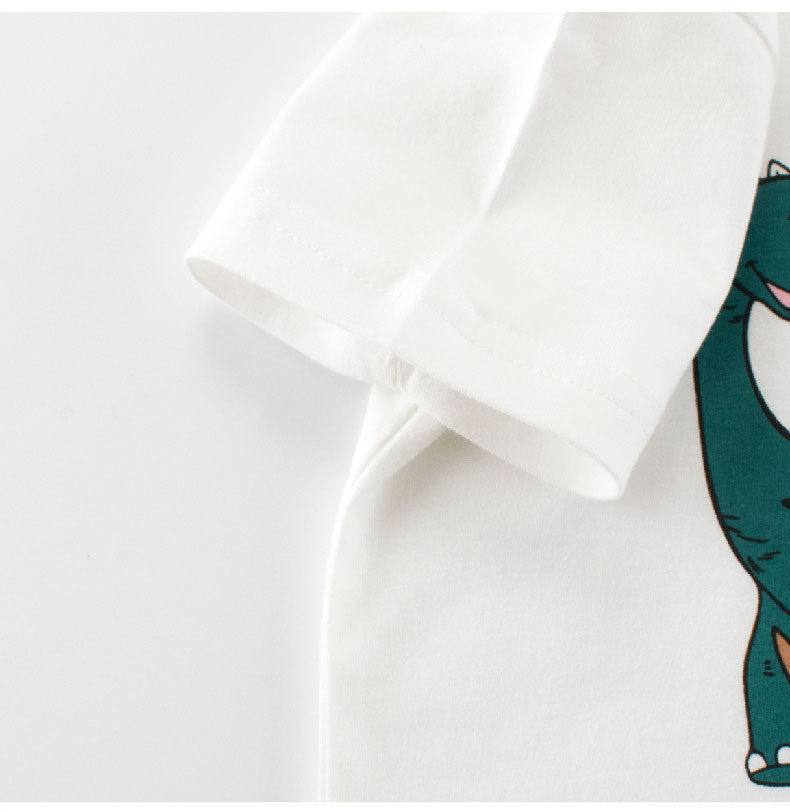 Summer Boys’ Cartoon Animals Pattern T-shirt in European and American Style, MyKids-USA®, Baby & Toddler Tops, MyKids-USA - - - - - - -