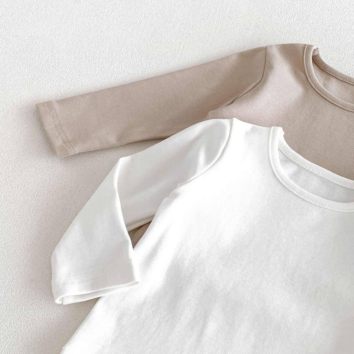 MyKids-USA® Spring and Autumn Baby Kids Solid Color Crew Neck Long Sleeves Top