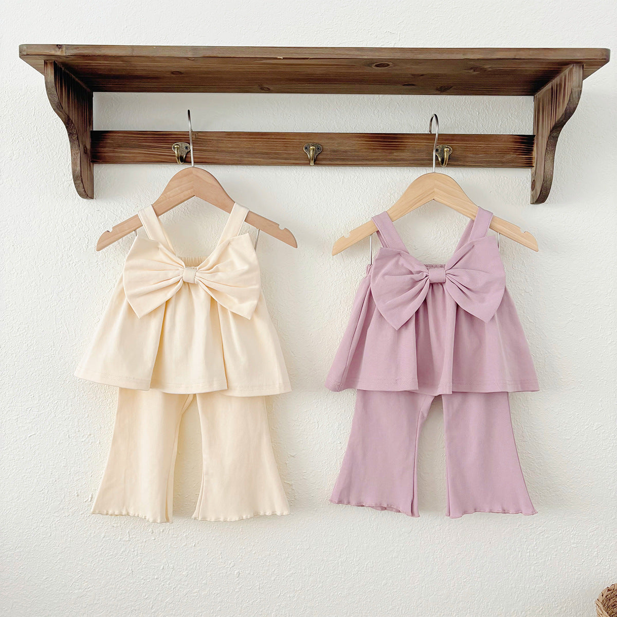 Summer Baby Kids Cute Solid Color Sleeveless Top Vest with Trousers Clothing Set for Girls, MyKids-USA®, Baby & Toddler Outfits, MyKids-USA - - - - - - -