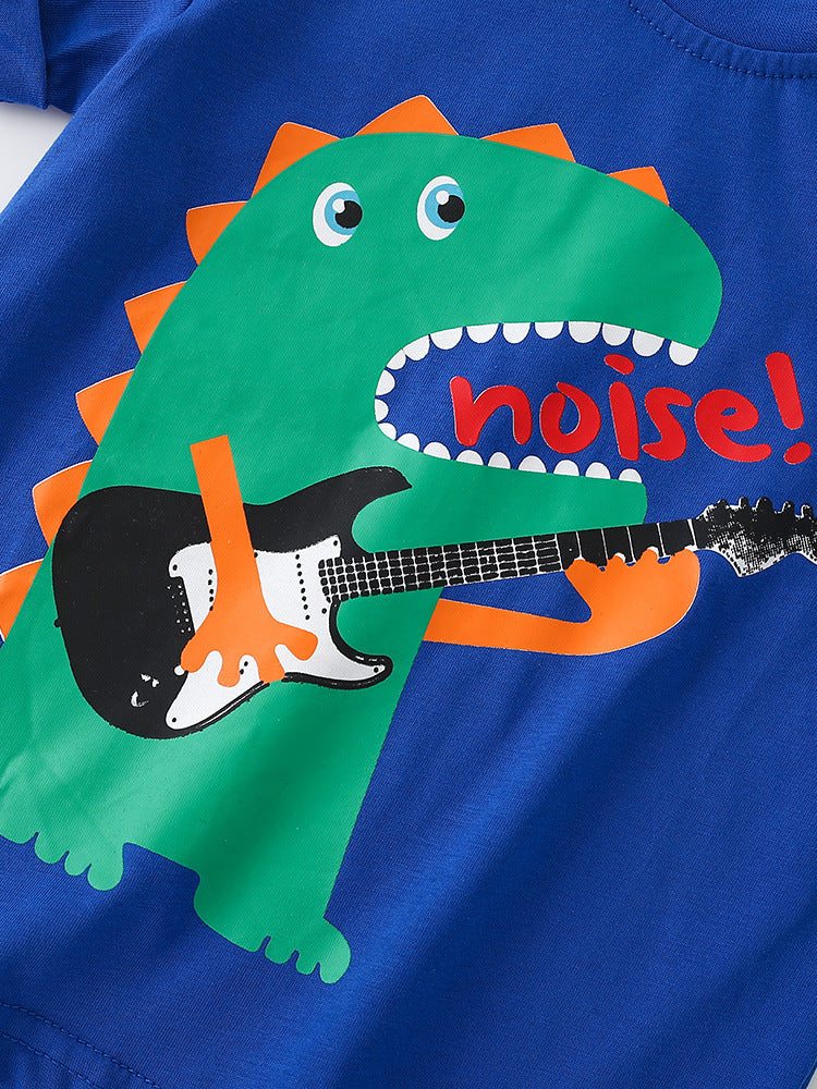 Summer Boys’ Cartoon Pattern T-shirt in European and American Style