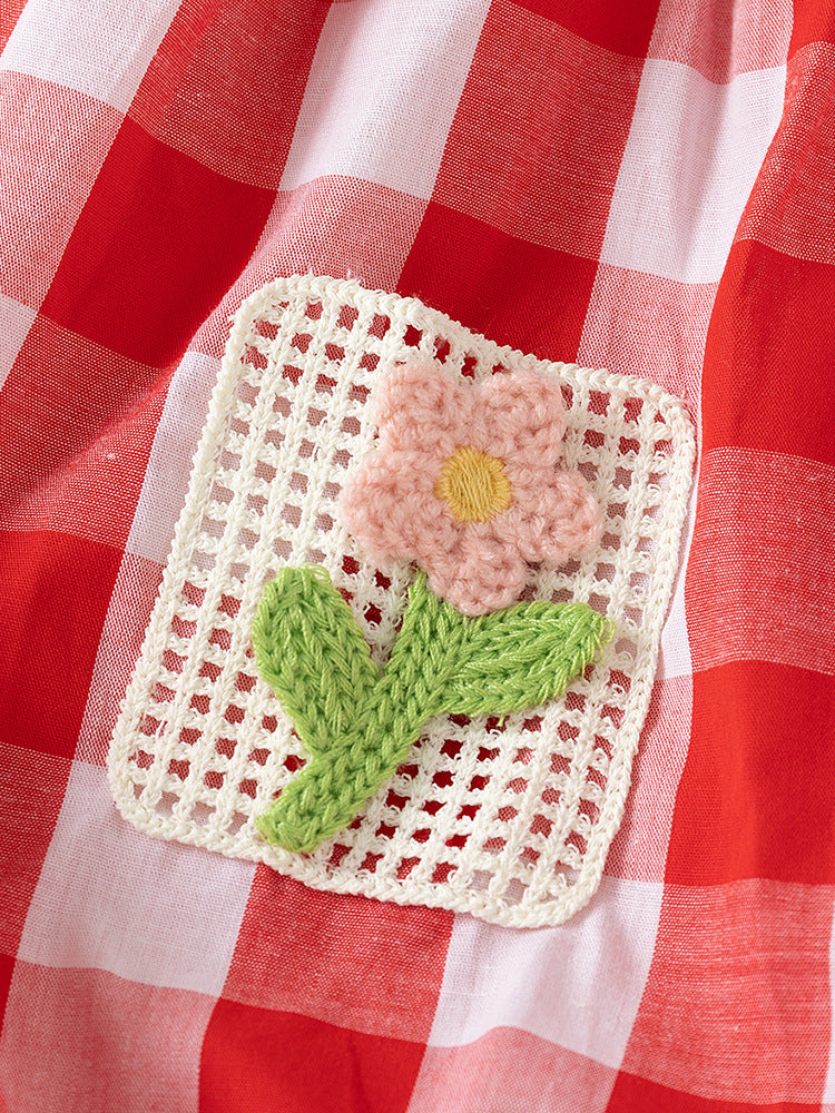 Summer Hot Selling Baby Kids Girls Sleeveless Crew Neck Color Patchwork Flowers Embroidery Pattern Onesies, MyKids-USA®, Baby One-Pieces, MyKids-USA - - - - - - -