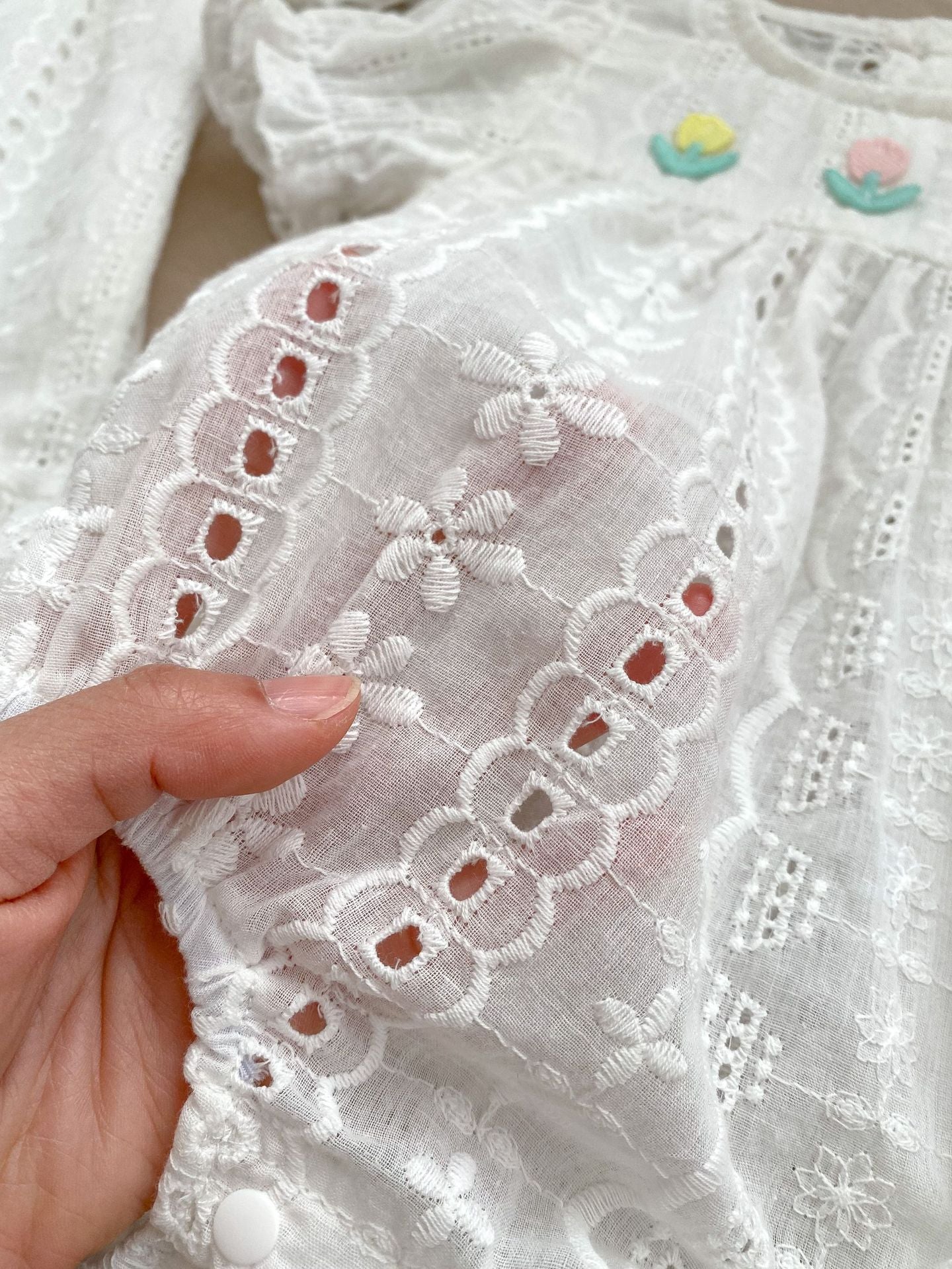 Design Summer Girls Flowers Embroidery Crew Neck Short Sleeves Onesies, MyKids-USA®, Baby One-Pieces, MyKids-USA - - - - - - -