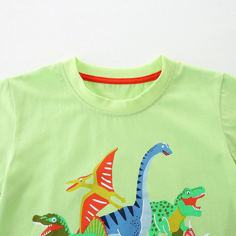 Summer Boys’ Dinosaurs Animals Cartoon Pattern T-shirt in European and American Style, MyKids-USA®, Baby & Toddler Tops, MyKids-USA - - - - - - -