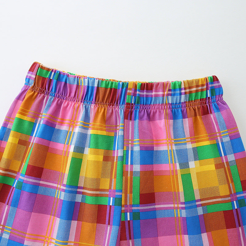 Summer Baby Kids Cartoon Camera Pattern Vest and Plaid Shorts Clothing Set for Girls, MyKids-USA®, Baby & Toddler Outfits, MyKids-USA - - - - - - -