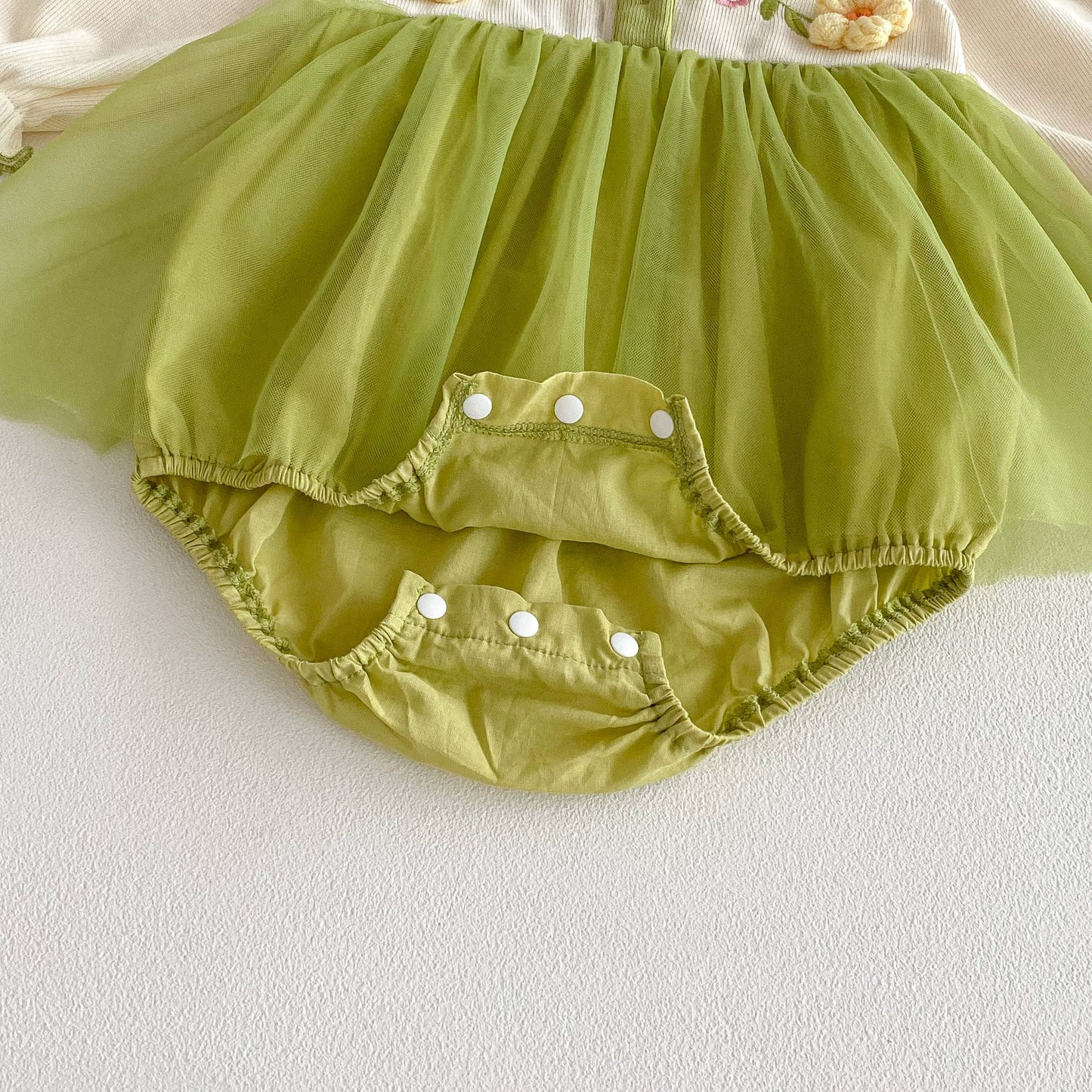 Autumn Arrival Baby Girls Long Sleeves Flowers Pattern Tulle Patchwork Onesies, MyKids-USA®, Baby One-Pieces, MyKids-USA - - - - - - -