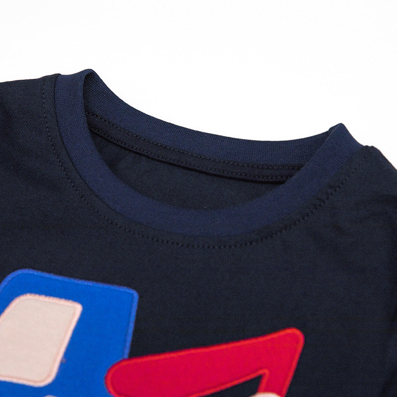 Spring and Autumn Boys Cartoon Pattern Long Sleeves Top and Plaid Pants Clothing Set, MyKids-USA®, Outfit Sets, MyKids-USA - - - - - - -