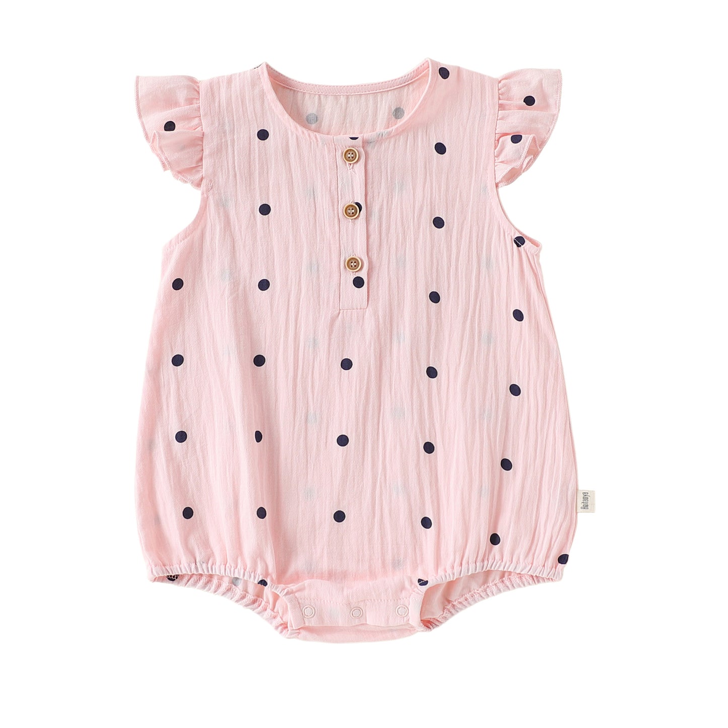 Summer Arrival Baby Girls Fly Sleeves Dots Pattern Bodysuit, MyKids-USA®, Baby & Children's One-Pieces, MyKids-USA - Size/Age - 66 (3-6M) - Color - Pink - - - TR2605142358-C.