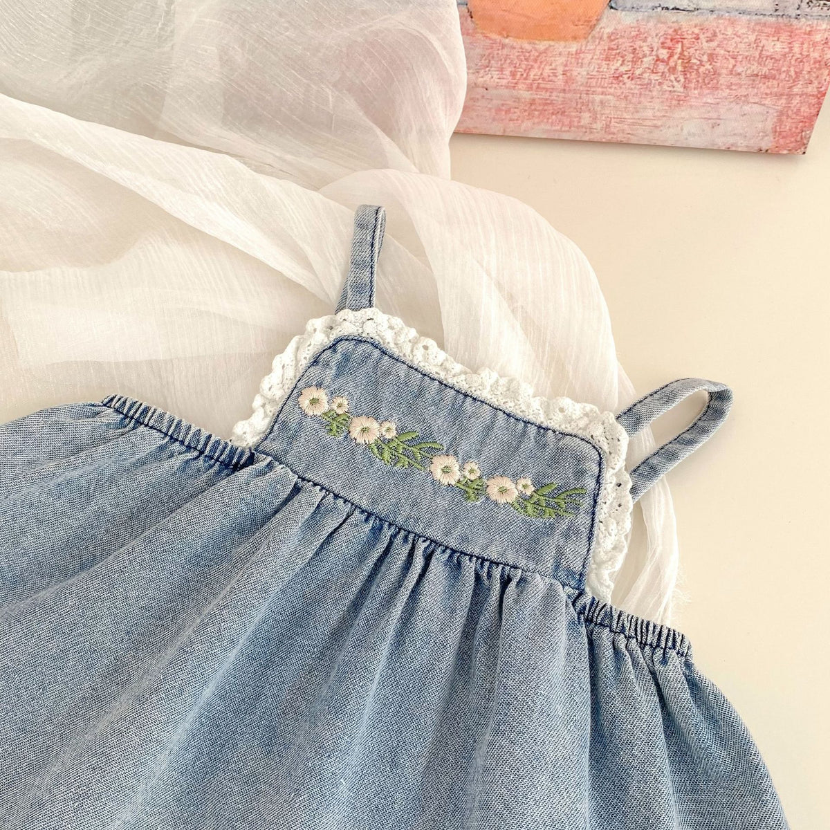 Summer Baby Kids Girls Flowers Pattern Embroidered Sleeveless Top and Pants Denim Clothing, MyKids-USA®, Baby & Toddler Outfits, MyKids-USA - - - - - - - .