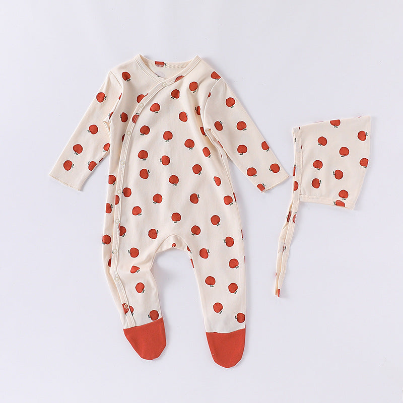 Spring Arrival Baby Unisex Long Sleeves Cartoon Fruits Pattern Pajamas Rompers, MyKids-USA®, Baby One-Pieces, MyKids-USA - Size/Age - 66 (3-6M) - Color - Apricot - - - TR2502282327-C