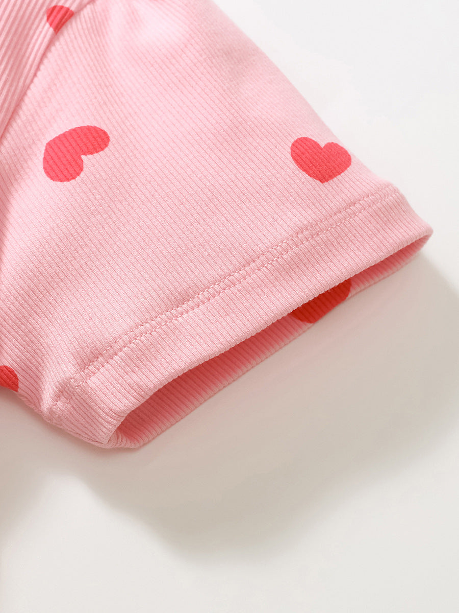 Summer Arrival Girls Short Sleeves Red Heart Print Dress, MyKids-USA®, Baby & Toddler Dresses, MyKids-USA - - - - - - -