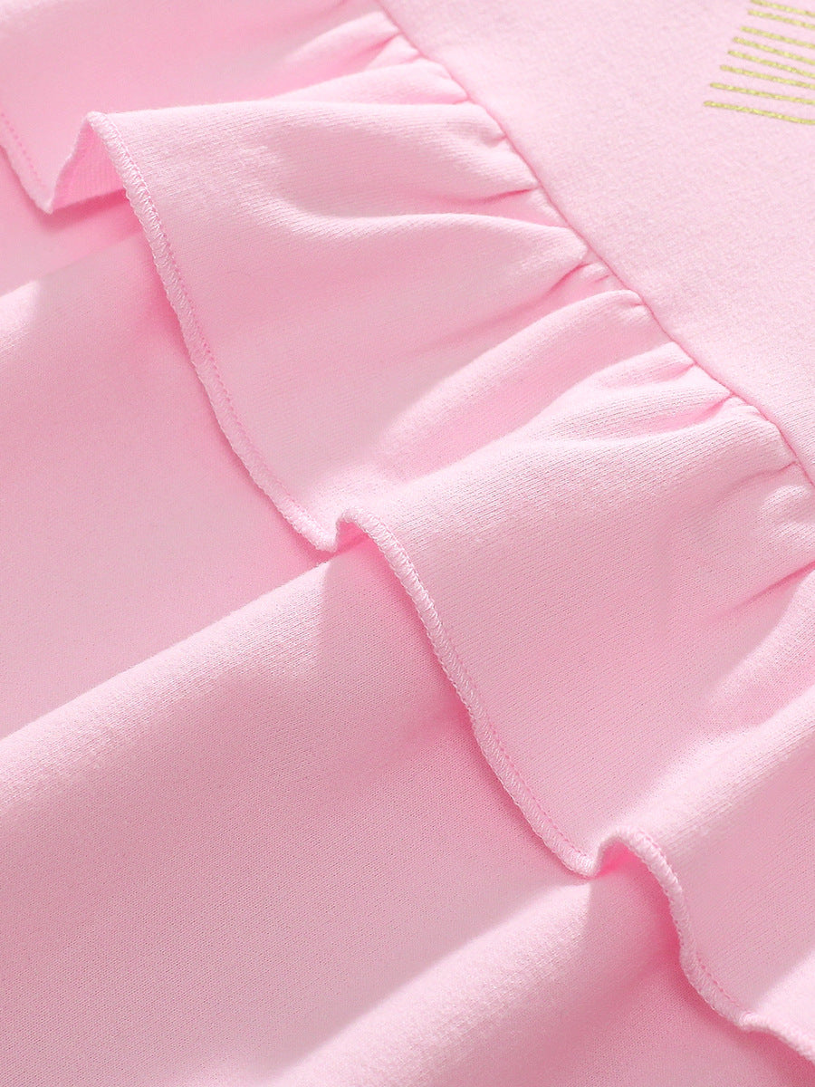 Best Selling Cheap Autumn Girls Bows Pattern Crew Neck Long Sleeves Casual Pink Dress, MyKids-USA®, Baby & Toddler Dresses, MyKids-USA - - - - - - -