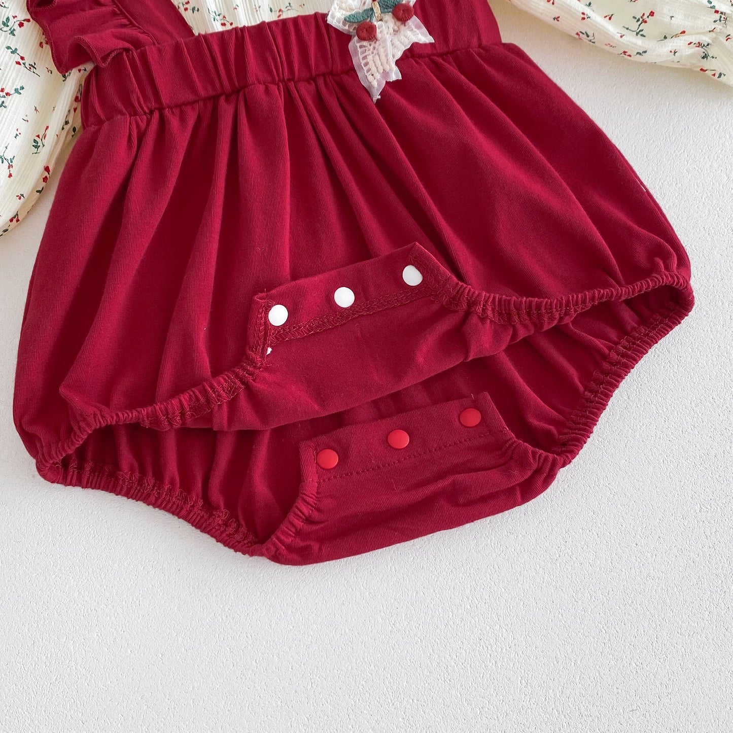 Spring Baby Flowers Print Color Patchwork Long Sleeves Onesie For Girls, MyKids-USA®, Baby One-Pieces, MyKids-USA - - - - - - -