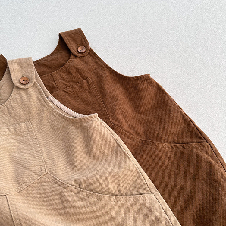 Autumn Unisex Baby Solid Color Sleeveless Casual Overalls Romper, MyKids-USA®, Baby One-Pieces, MyKids-USA - - - - - - -