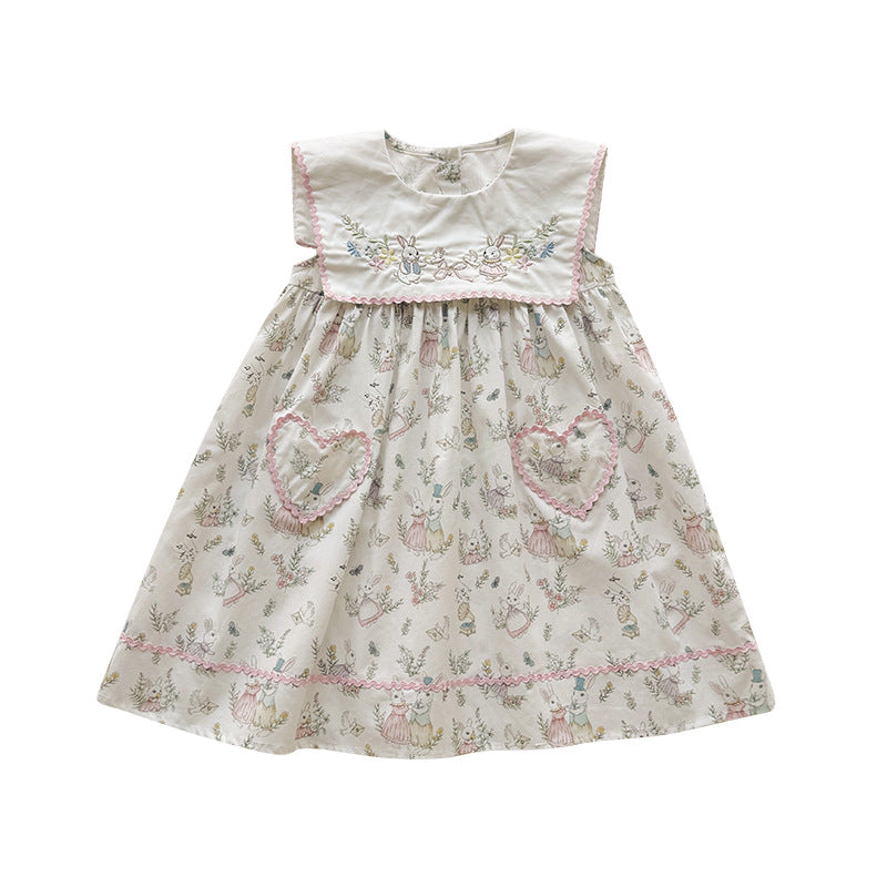 Summer Arrival Baby Girls Sleeveless Cartoon and Flowers Pattern Dress, MyKids-USA®, Baby & Children's Dresses, MyKids-USA - - - - - - - .