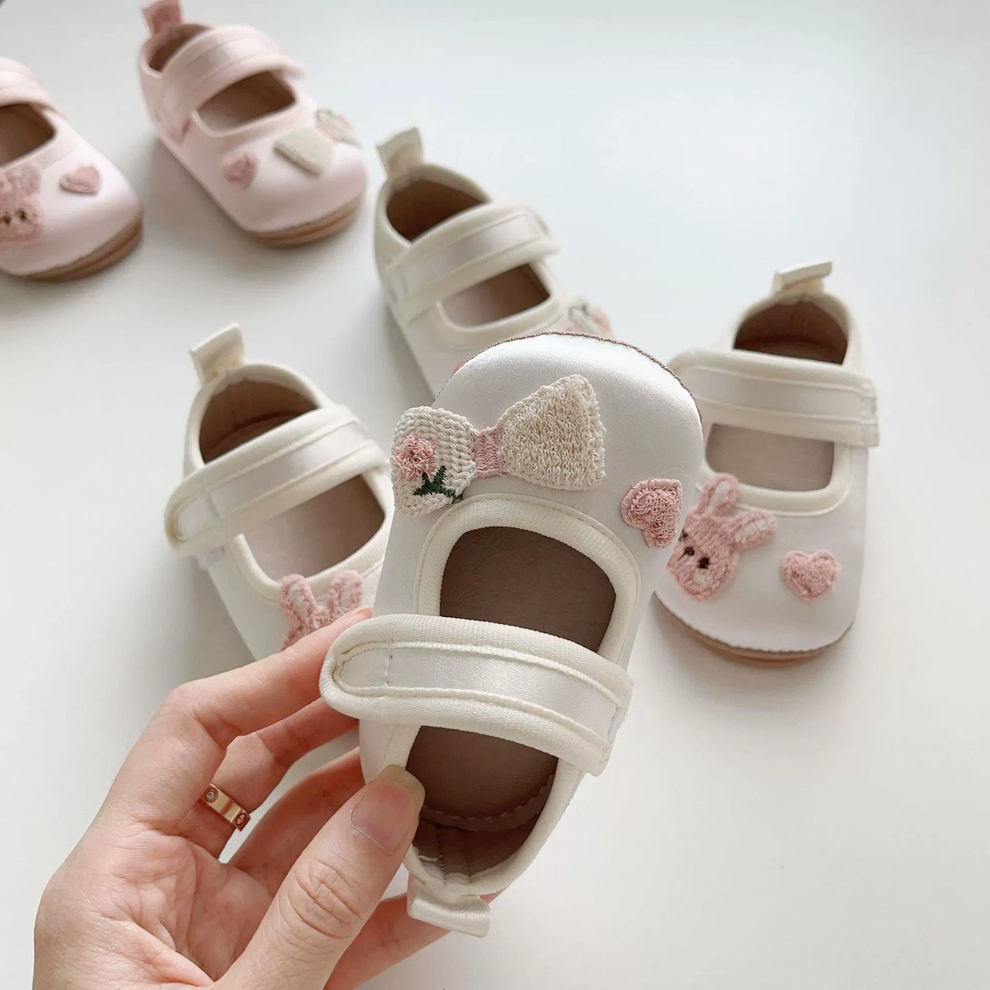 Spring and Autumn Baby Girl Fashion Rabbit and Heart Pattern Toddler Soft-Sole Anti-slip Walking Shoes, MyKids-USA®, First Steps & Crawlers, MyKids-USA - - - - - - -