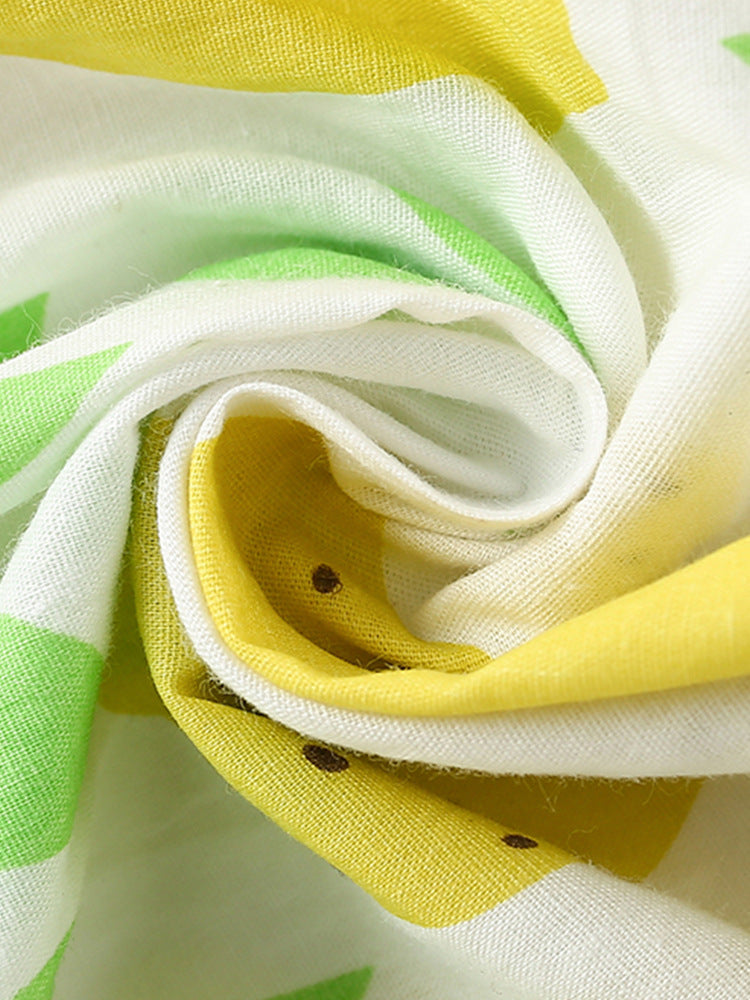 Summer Arrival Baby Kids Girls Fly Sleeves Lemon Pattern Square Neck Dress, MyKids-USA®, Baby & Toddler Dresses, MyKids-USA - - - - - - -