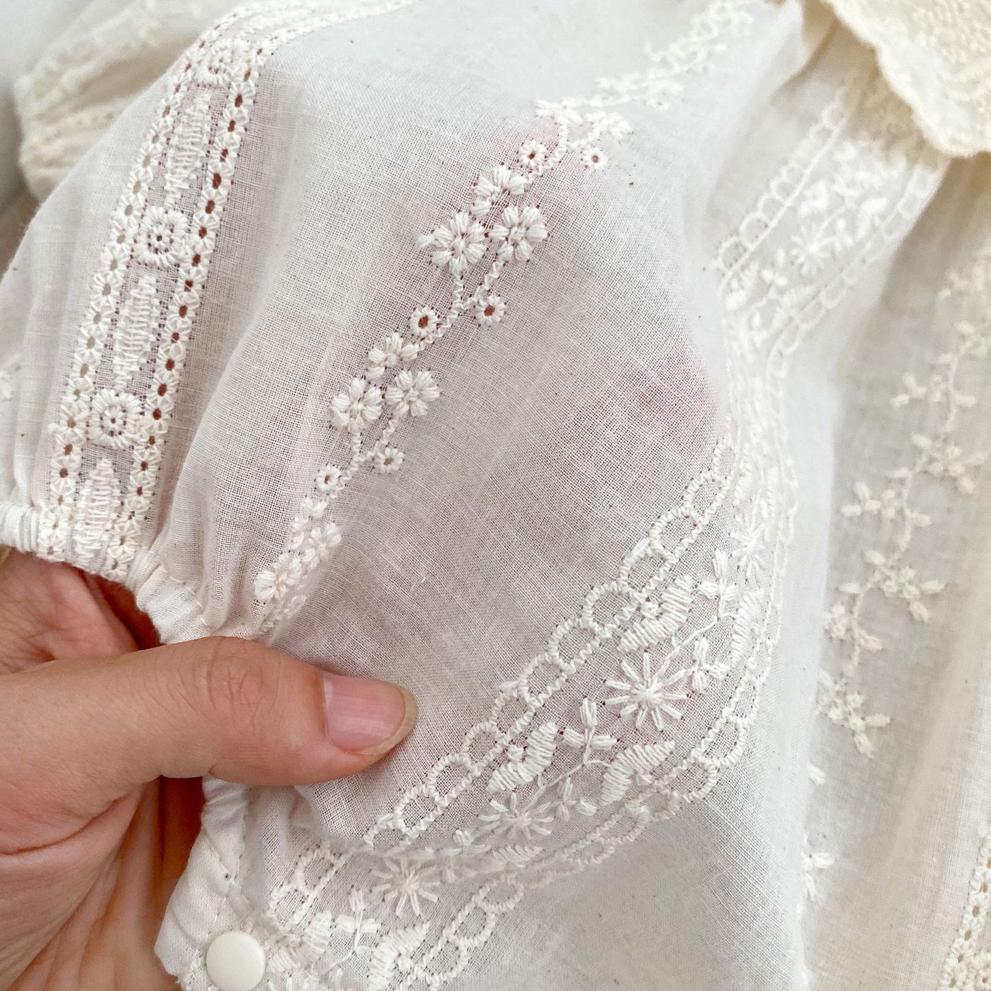 Spring Baby Beige Floral Embroidery Long-Sleeved Onesies And Dress For Girls – Princess Sister Matching Set, MyKids-USA®, Baby & Toddler Outfits, MyKids-USA - - - - - - -