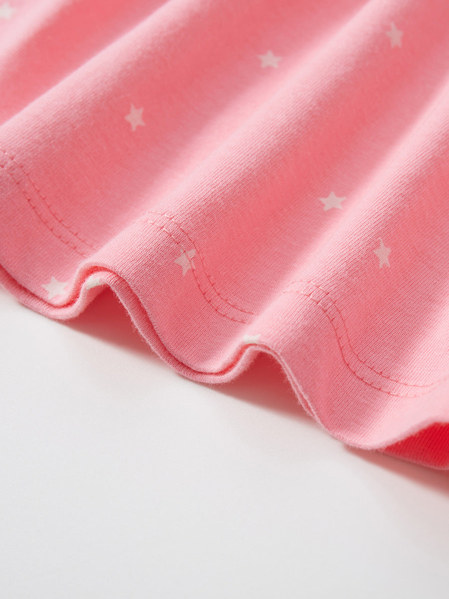 Baby Kids Girls Unicorn Pattern Short Sleeves White Stars Dress, MyKids-USA®, Baby & Toddler Dresses, MyKids-USA - - - - - - -