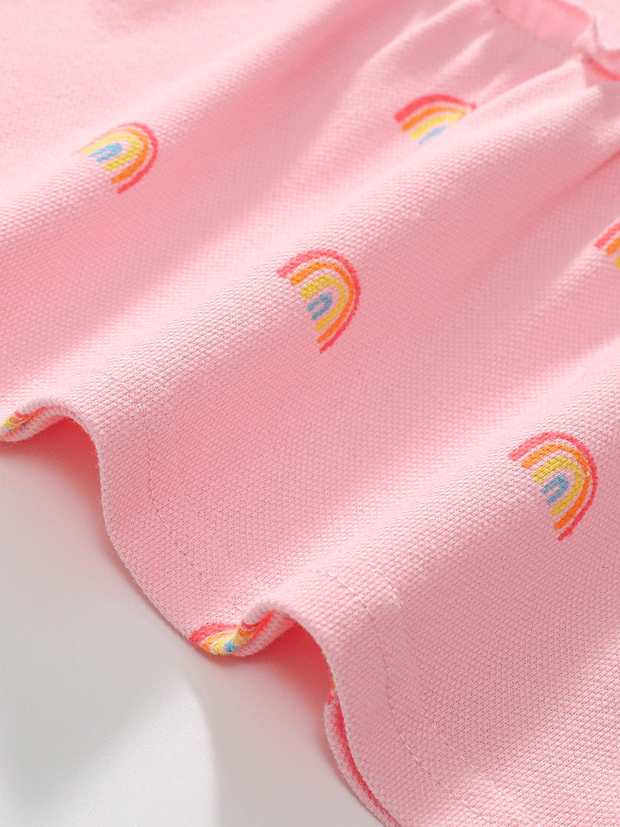 Best Selling Autumn Girls Rainbow Pattern Turn-down Collar Long Sleeves Polo Dress, MyKids-USA®, Baby & Toddler Dresses, MyKids-USA - - - - - - -