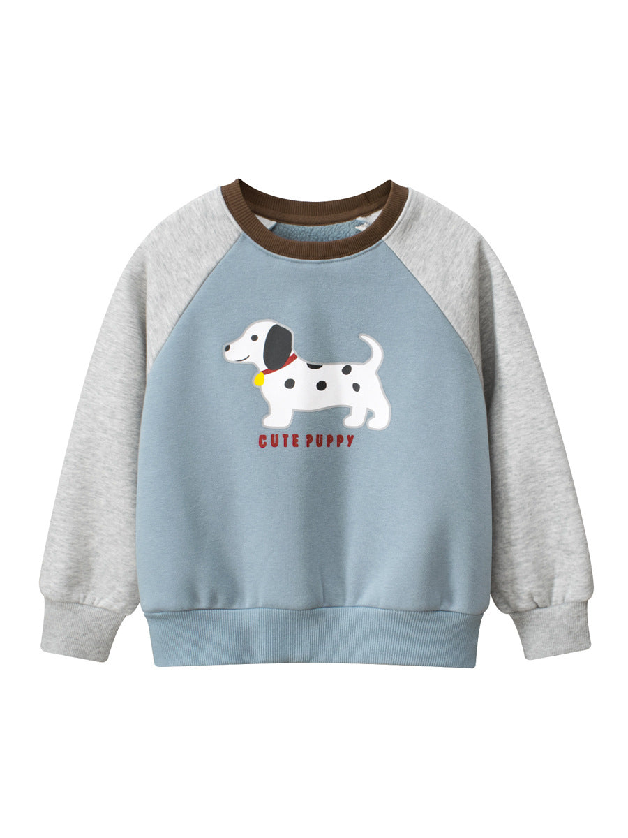 Arrival Baby Kids Boys Puppy and Letters Pattern Crew Neck Long Sleeves Warm Cozy Pullover, MyKids-USA®, Sweatshirts, MyKids-USA - - - - - - - .