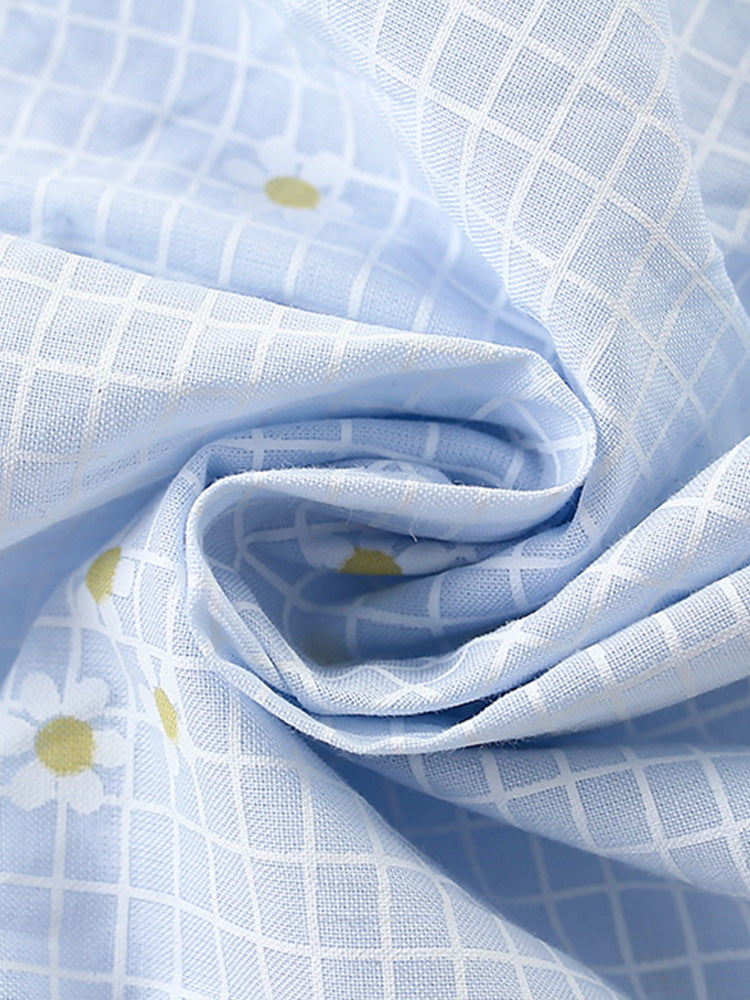 Summer Arrival Girls’ Simple Plaid Short Sleeves Light Blue Dress, MyKids-USA®, Baby & Toddler Dresses, MyKids-USA - - - - - - -