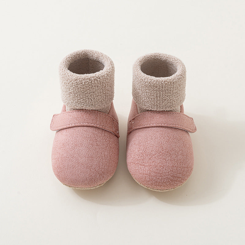 Winter Baby Girl Casual Color Patchwork Pattern Toddler Soft-Sole Walking Shoes, MyKids-USA®, Baby & Toddler Sneakers, MyKids-USA - Size/Age - insole length 11.00 cm - Color - Pink - - - TR2511152312-D