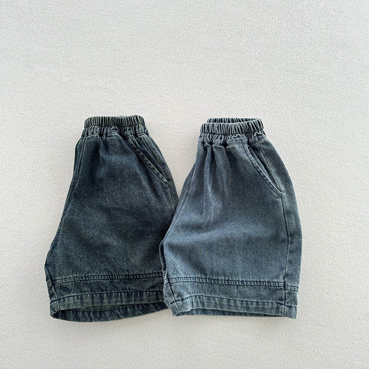 Summer Arrival Nostalgic Unisex Dark Blue Denim Shorts, MyKids-USA®, Baby & Toddler Bottoms, MyKids-USA - - - - - - -
