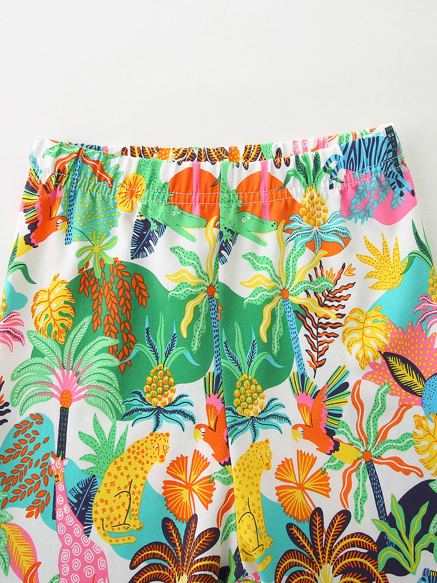 Arrival Summer Baby Kids Girls Jungle Cartoon Pattern Shorts