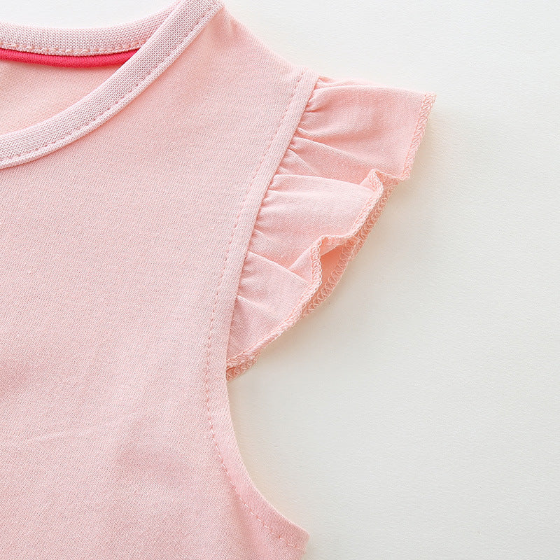 Girls Summer Cartoon Applique Sleeveless Gradient Mesh Design Dress, MyKids-USA®, Baby & Toddler Dresses, MyKids-USA - - - - - - -