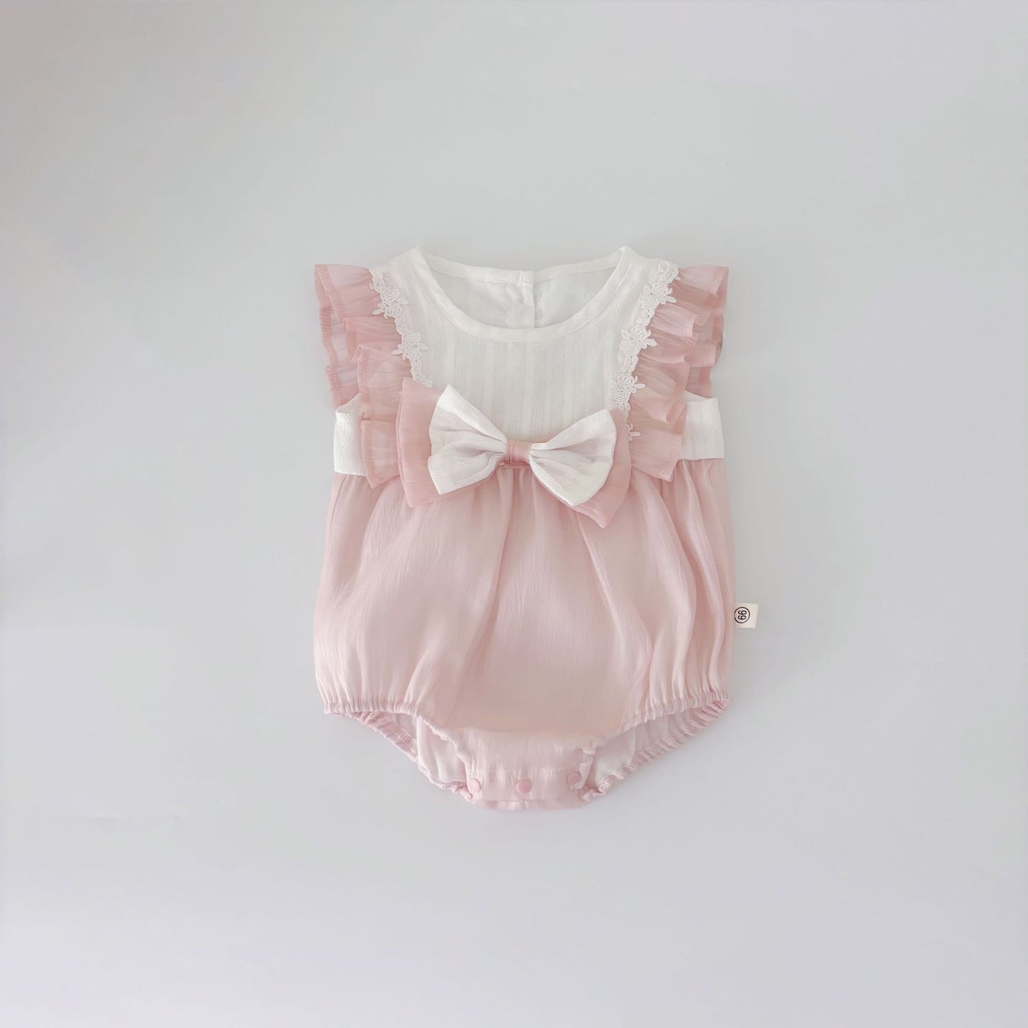 Summer Arrival Fly Sleeves Flowers Pattern Butterfly-bow Decorated Onesies for Stylish Girls, MyKids-USA®, Baby One-Pieces, MyKids-USA - - - - - - -