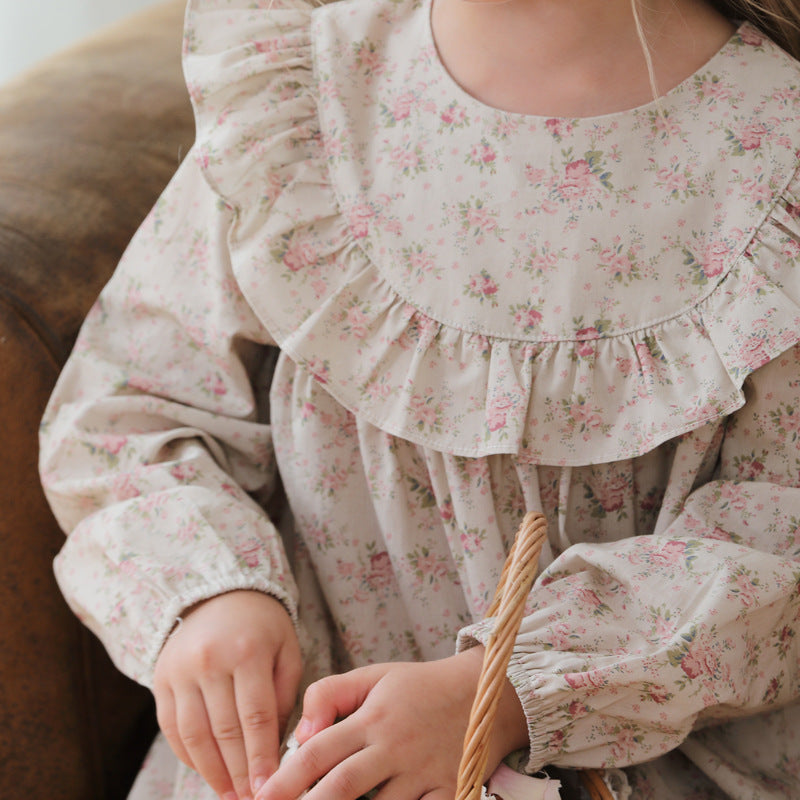 Arrival Autumn Girls Cute Flowers Print Crew Neck Long Sleeves Stylish Dress, MyKids-USA®, Baby & Toddler Dresses, MyKids-USA - - - - - - -